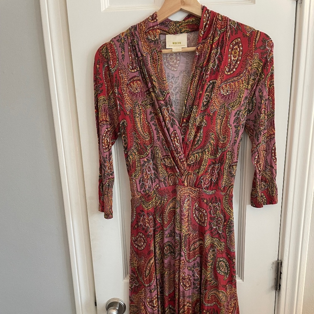 Anthropologie Maeve Paisley Midi Dress